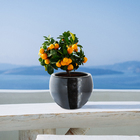 Vaso Cerâmica Bola Preto 15x18cm Bella Art