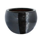 Vaso Cerâmica Bola Preto 15x18cm Bella Art