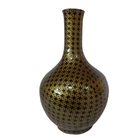 Vaso Ceramica Dark Little Squares Fd Preto 18 X 18 X 30 Cm