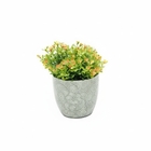 Vaso Cerâmica Embossed Heart And Flowers Cinza 12x12x11cm