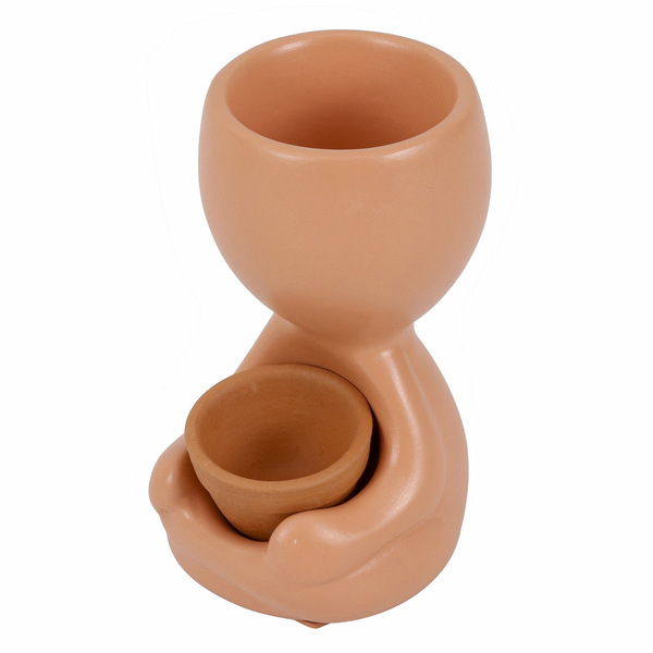 Vaso Cerâmica Esmaltada Robert Plants Terracota 15,8x8,4cm