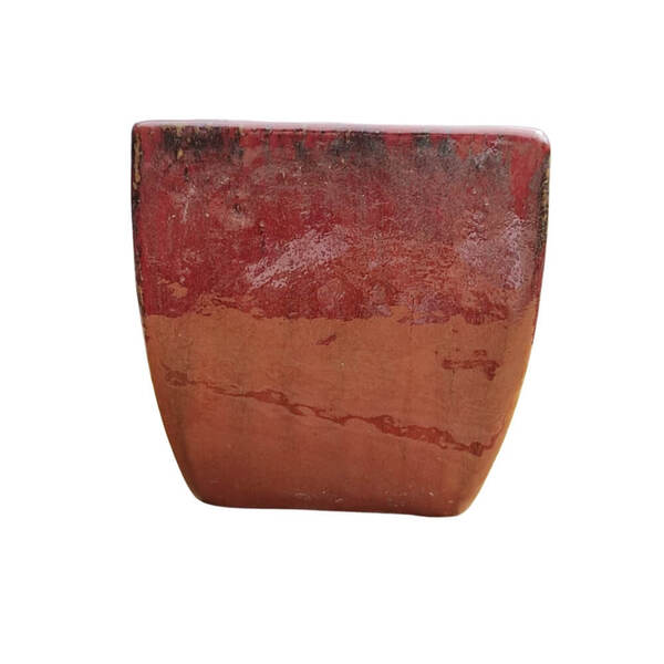 Vaso Cerâmica Estilo Vietnamita Alto Grande  Cor De Vinho