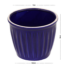 Vaso Cerâmica Frisado Azul 12x11,5cm Cêramica Novo Tempo
