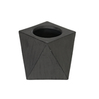 Vaso Cerâmica Irregular Industrial Cinza Preto