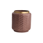 Vaso Cerâmica Marsala e Dourado 16x15cm