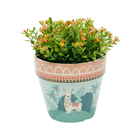 Vaso Cerâmica Mexican Lhama Colorido Gde 14x12 5cm