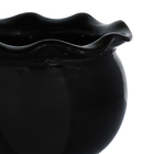 Vaso Cerâmica Ondulado Preto 10x13cm Bella Art