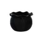 Vaso Cerâmica Ondulado Preto 10x13cm Bella Art