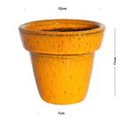 Vaso Cerâmica Tijolinho Amarelo 10x12cm Bella Art