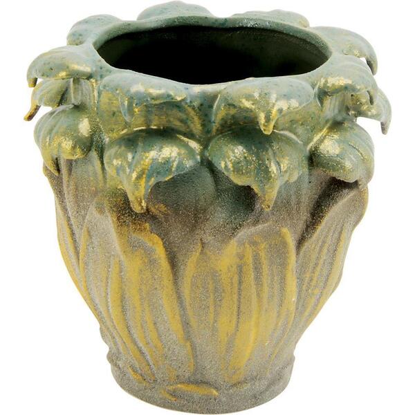 Vaso Cerâmica Verde Home&co Chryso Decorativo 17x17x17cm