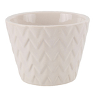 Vaso Cerâmico Mosaico 8x10,5cm Branco Cêramica Novo Tempo