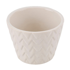Vaso Cerâmico Mosaico 8x10,5cm Branco Cêramica Novo Tempo