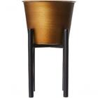 Vaso Chapecô Octave Em Metal Dourado Decorativo Com Suporte