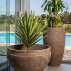 Vaso Cilindrico 44 Tribo Japi Cimento Queimado