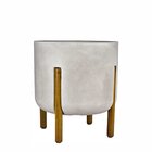 Vaso Cilíndrico Decore Polietileno 36x33x33cm Japi Cimento Qu