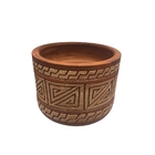 Vaso Cilíndrico Em Cerâmica Estilo Marajoara Dec125 Desenhos: