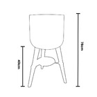 Vaso Cilindro Para Plantas 40cm Com Tripé De Madeira E Prato