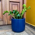 Vaso Cilindro Para Plantas De Polietileno 33cm Redondo - Azul