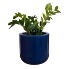 Vaso Cilindro Para Plantas De Polietileno 33cm Redondo - Azul