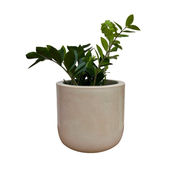 Vaso Cilindro Para Plantas De Polietileno 33cm Redondo - Bege