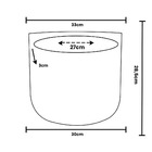 Vaso Cilindro Para Plantas De Polietileno 33cm Redondo - Bege