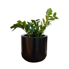 Vaso Cilindro Para Plantas De Polietileno 33cm Redondo - Preto