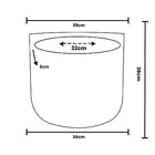 Vaso Cilindro Para Plantas De Polietileno 40cm Redondo - Cinza