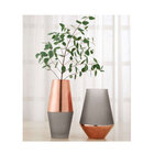 Vaso Cinza E Rose Gold Em Vidro Mart 10063