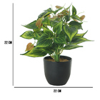 Vaso Com Flor Artificial Verde 22 Cm F04 - D'rossi