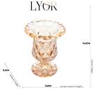 Vaso Com Pe Em Vidro Ambar Diamond 14 5x11 5cm Lyor 7757