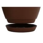 Vaso Com Prato Asteca 38 Cm Em Polietileno Marrom Tramontina