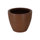 Vaso Com Prato Asteca 38 Cm Em Polietileno Marrom Tramontina