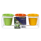 Vaso com Suporte Safira Pus Metal Branco 7x21cm Alambre