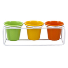 Vaso com Suporte Safira Pus Metal Branco 7x21cm Alambre