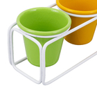 Vaso com Suporte Safira Pus Metal Branco 7x21cm Alambre