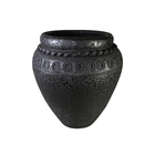 Vaso Comum Cerâmica Egito Preto 45x35cm Bella Art
