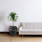 Vaso Comum Cerâmica Egito Preto 45x35cm Bella Art