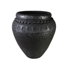 Vaso Comum Cerâmica Egito Preto 59x40cm Bella Art