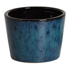 Vaso Comum Cerâmica Kalanchoe Azul e Preto 10x13x13cm Cerâmica Artística