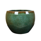 Vaso Comum de Cerâmica Bola Verde 35x38x35cm Bella Art Vetrificados