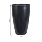 Vaso Comum de Plástico Amsterda Preto 65x41x41cm Floridis