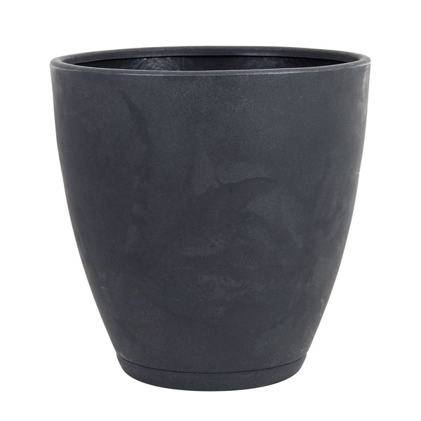 Vaso Comum de Plástico com Prato Samba Preto 44x44cm Naterial