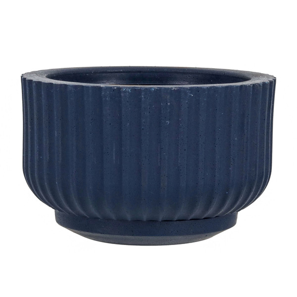 Vaso Comum de Plástico Flora Azul Macaúba 13x21x21cm Naterial