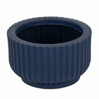 Vaso Comum de Plástico Flora Azul Macaúba 13x21x21cm Naterial