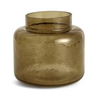 Vaso Comum de Vidro Ambar Médio 15x15,5x15,5cm Mart