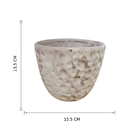 Vaso Comum Médio Cerâmica 14x17cm Areia Floral Atlanta