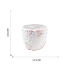 Vaso Comum Médio Cerâmica 14x17cm Branco Floral Atlanta