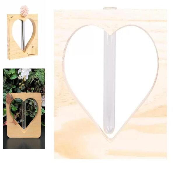 Vaso Coracao Hidroponico Madeira Hidroponia Amor Decoracao Sa