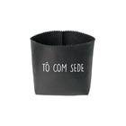 Vaso Couro Sintético Preto To Com Sede 10x12x12cm Design Up