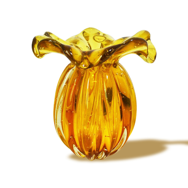 Vaso Cristal Murano Decorativo 18 Cm Cm Artesanal Enns Âmbar